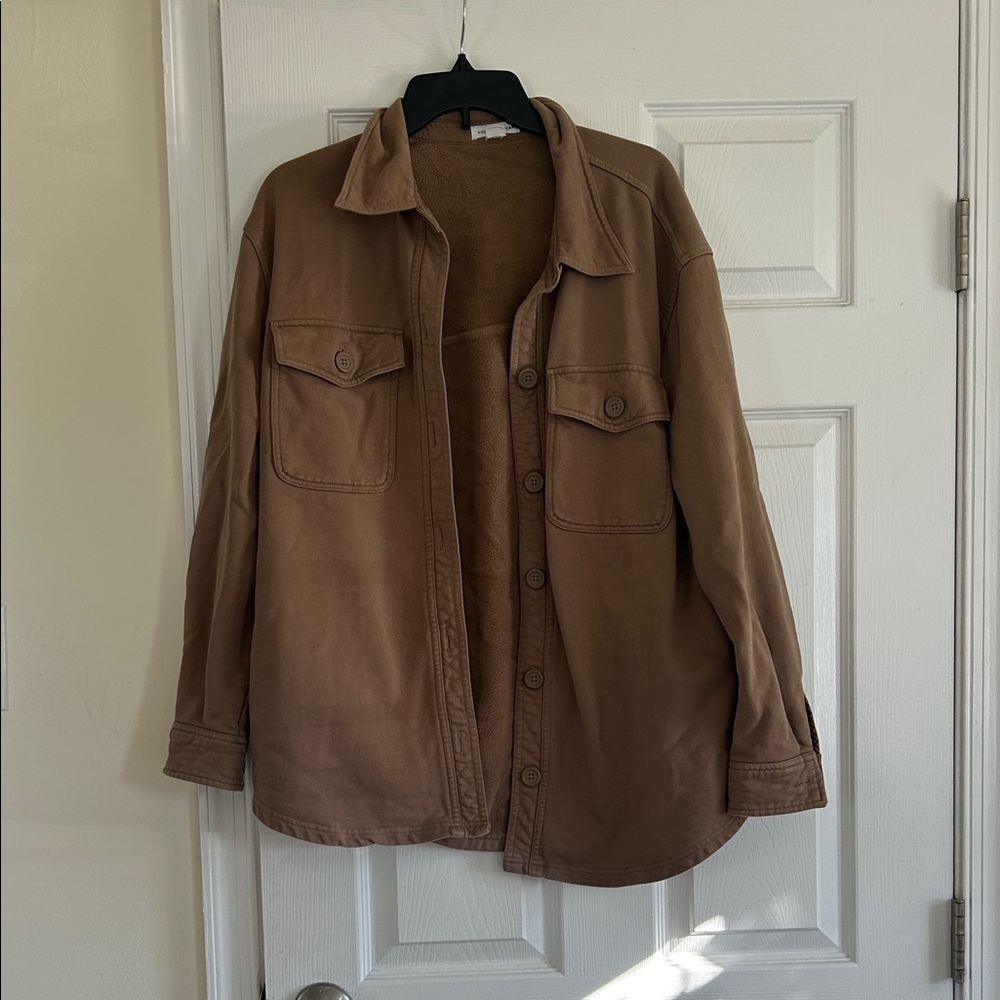 Good American Brown Crewneck Sweatshirt with Label Detail